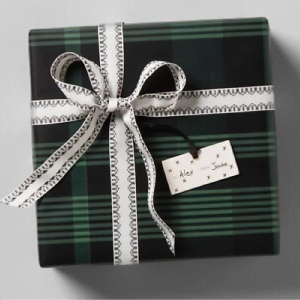 3!!!! HEARTH & HAND NWT grograin ribbon -black/white -1” 15 yards